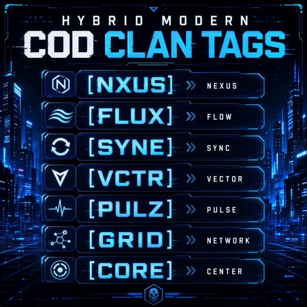 🌐 Good Clan Tags for COD – Hybrid Modern Style