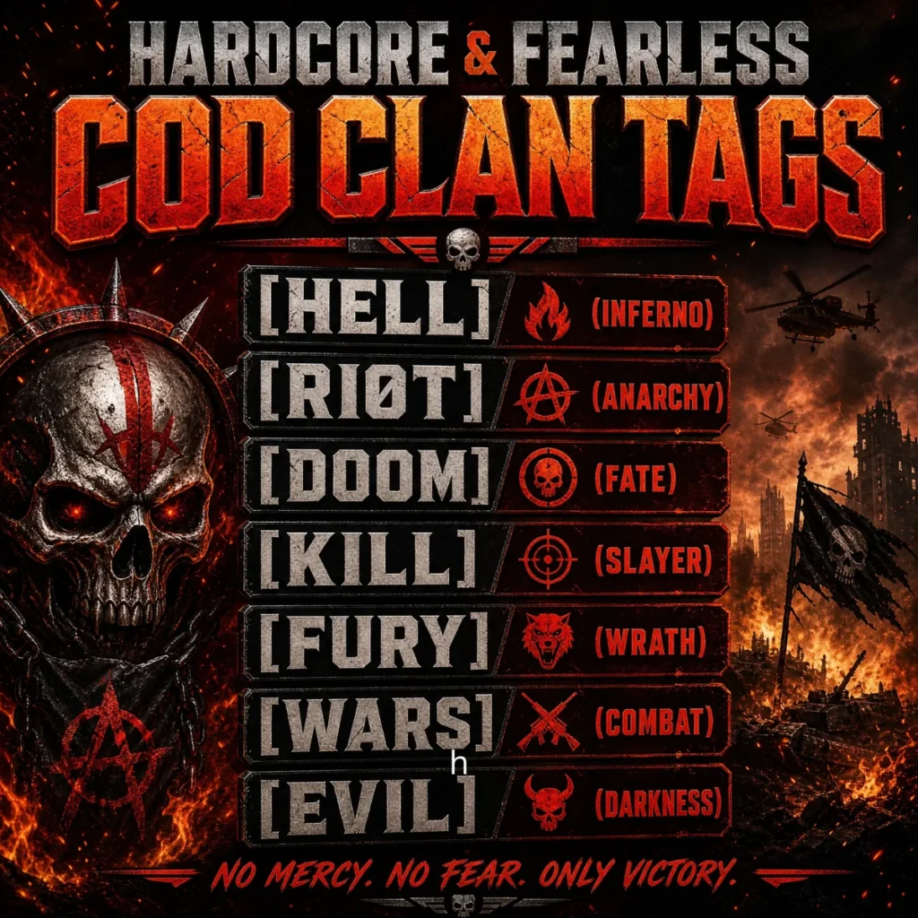 💀 Good Clan Tags for COD – Hardcore Fearless Style