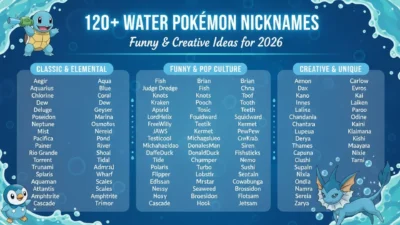 Water Pokemon Nicknames