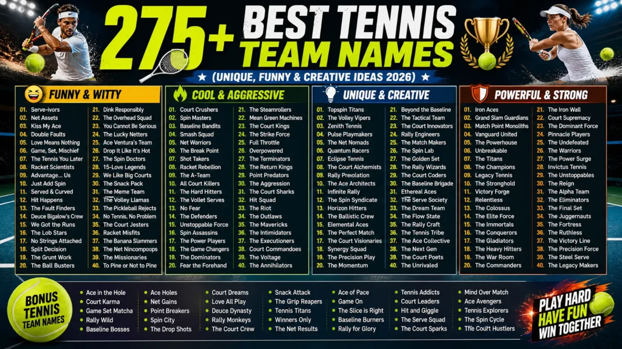 Tennis Team Names