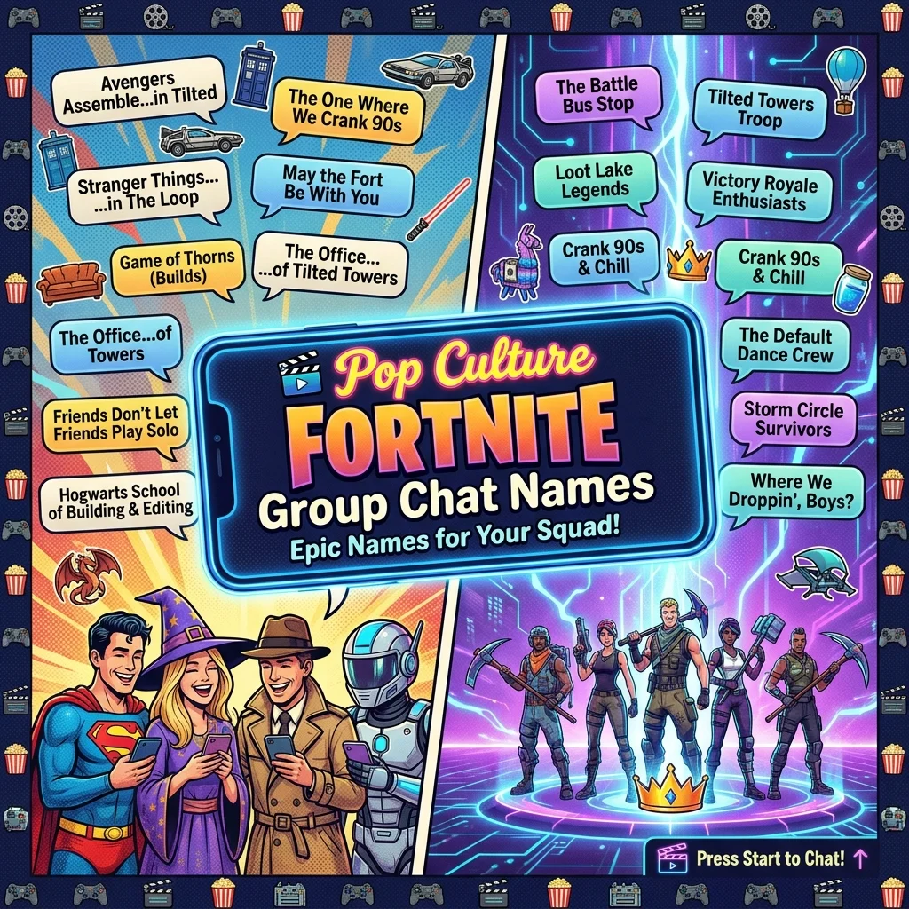 🎬 Pop Culture Fortnite Group Chat Names