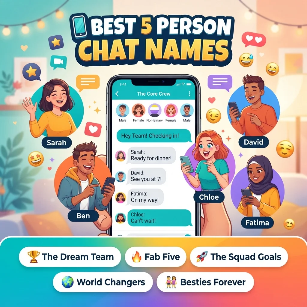 📱 Best 5 Person Chat Names