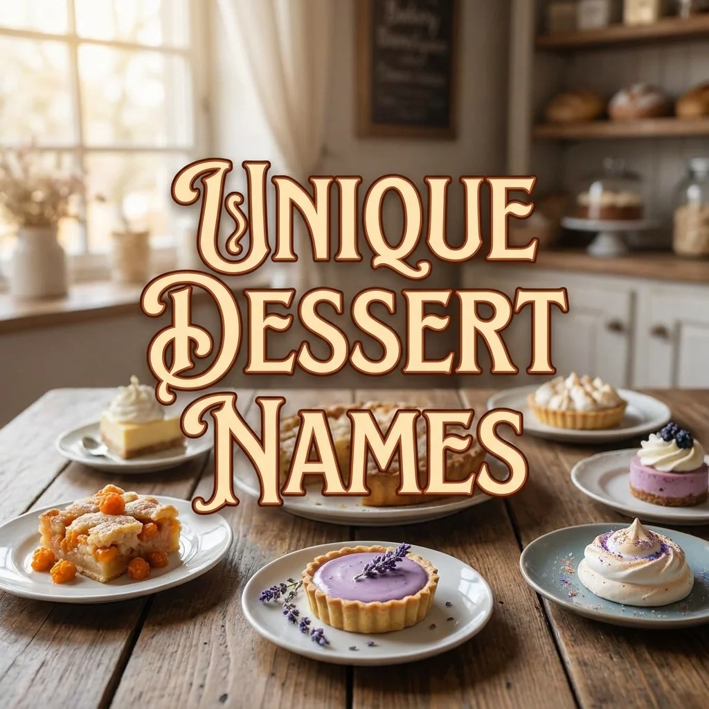 Unique dessert names featuring creative, cute, and delicious-inspired name ideas