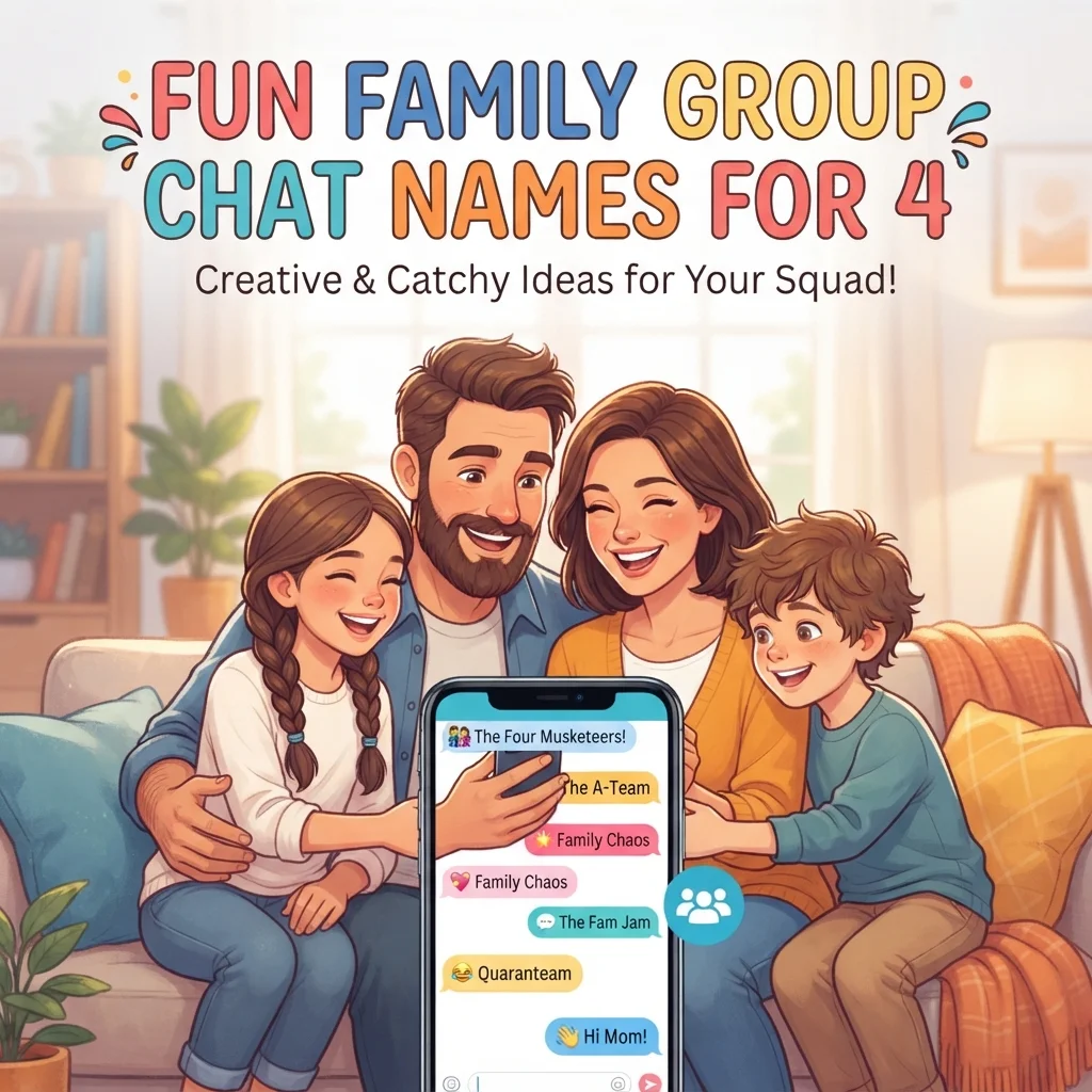 👨‍👩‍👧‍👦 Family Group Chat Names for 4