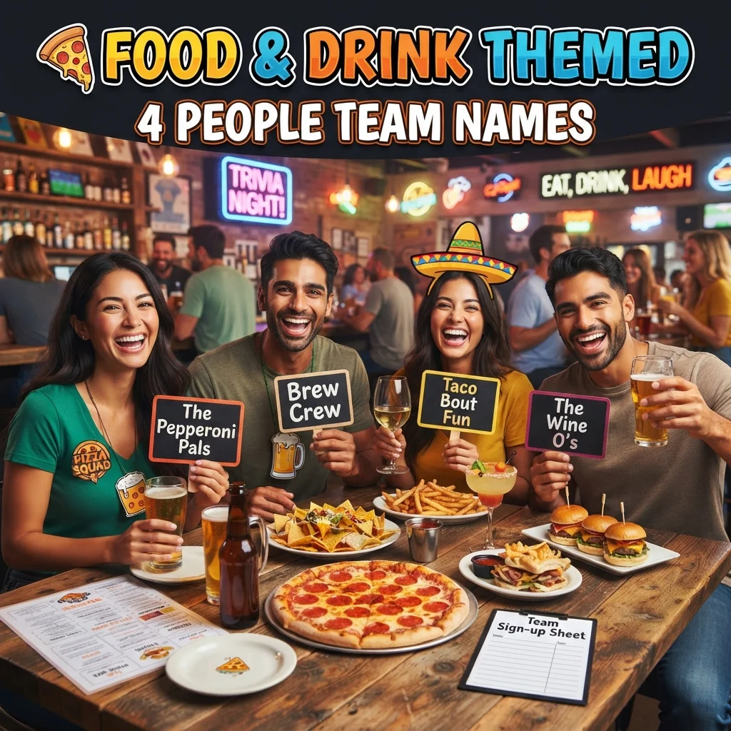 🍕 Food & Drink Themed 4 People Team Names