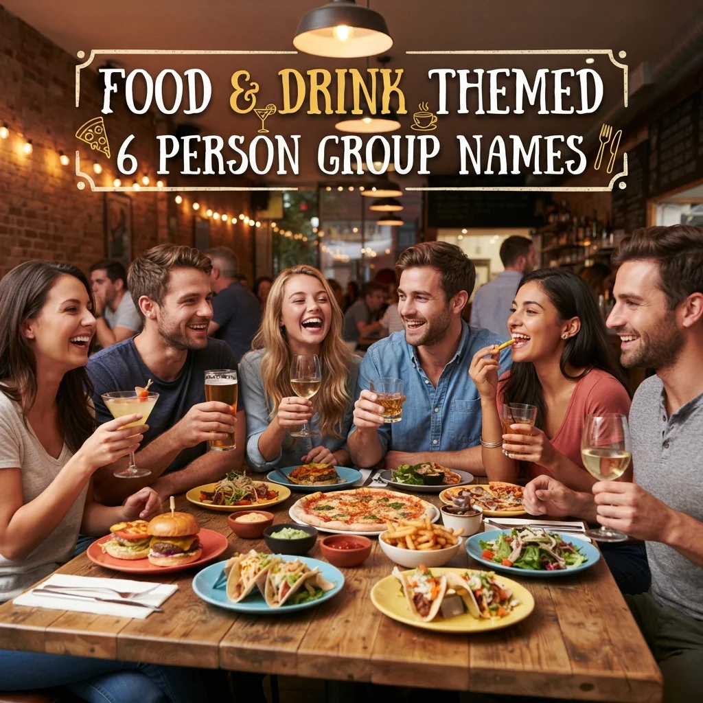 🍕 Food & Drink Themed 6 Person Group Names