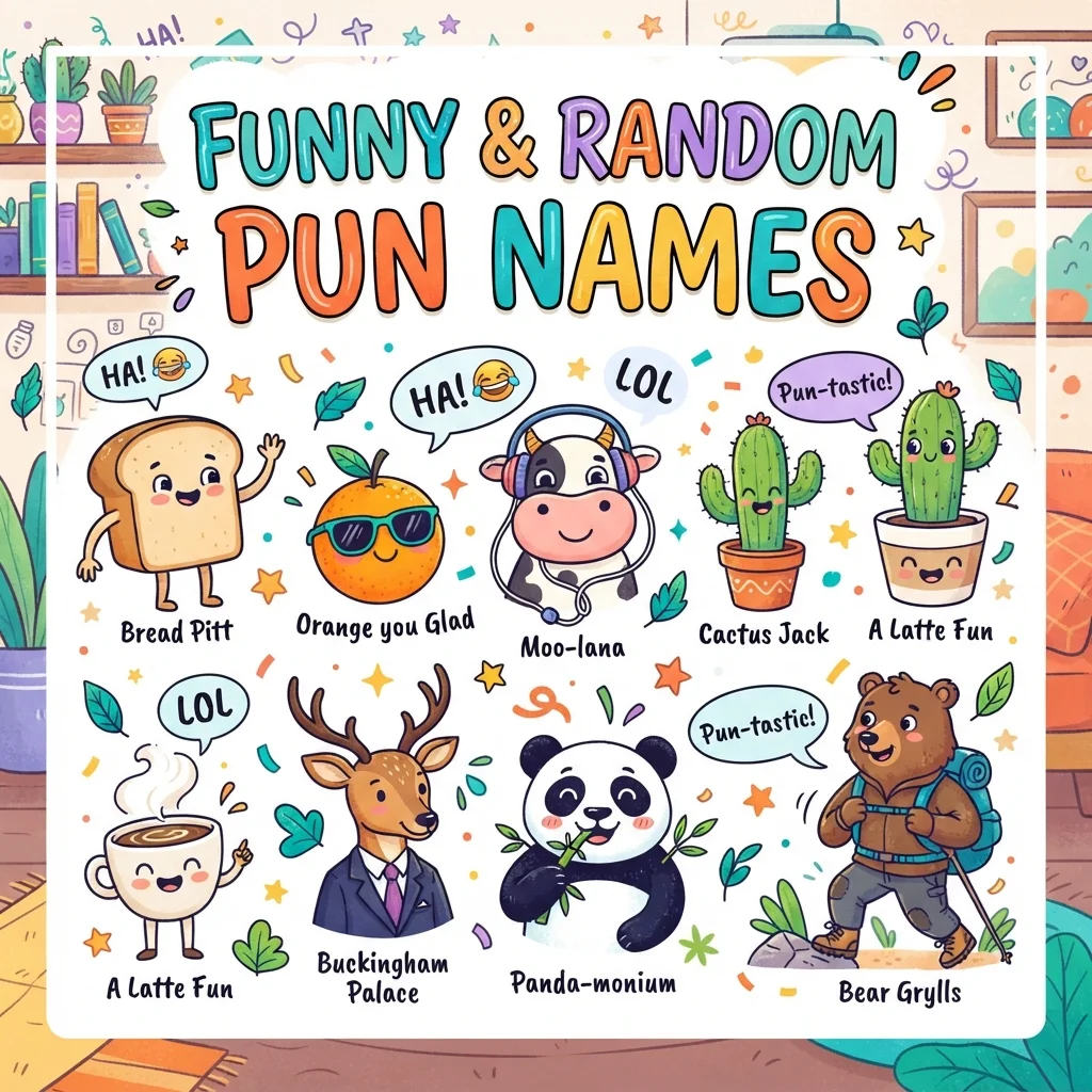 😂 Funny & Random Pun Names