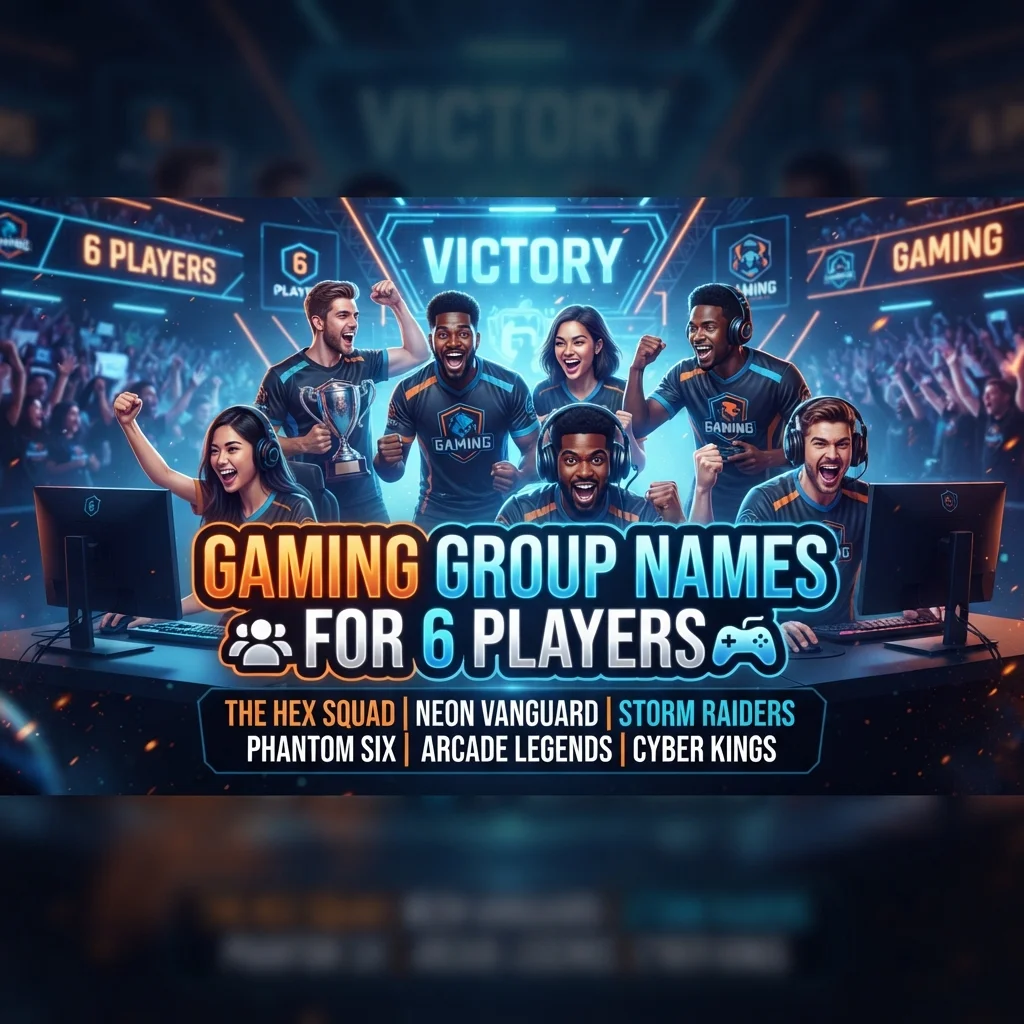 🎮 Gaming Group Names for 6 Players