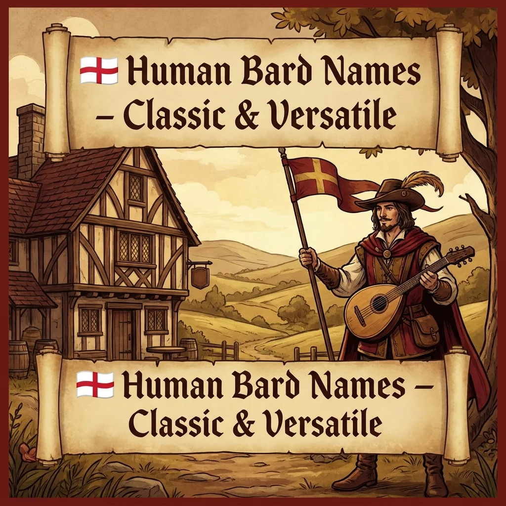 🏴󠁧󠁢󠁥󠁮󠁧󠁿 Human Bard Names – Classic & Versatile