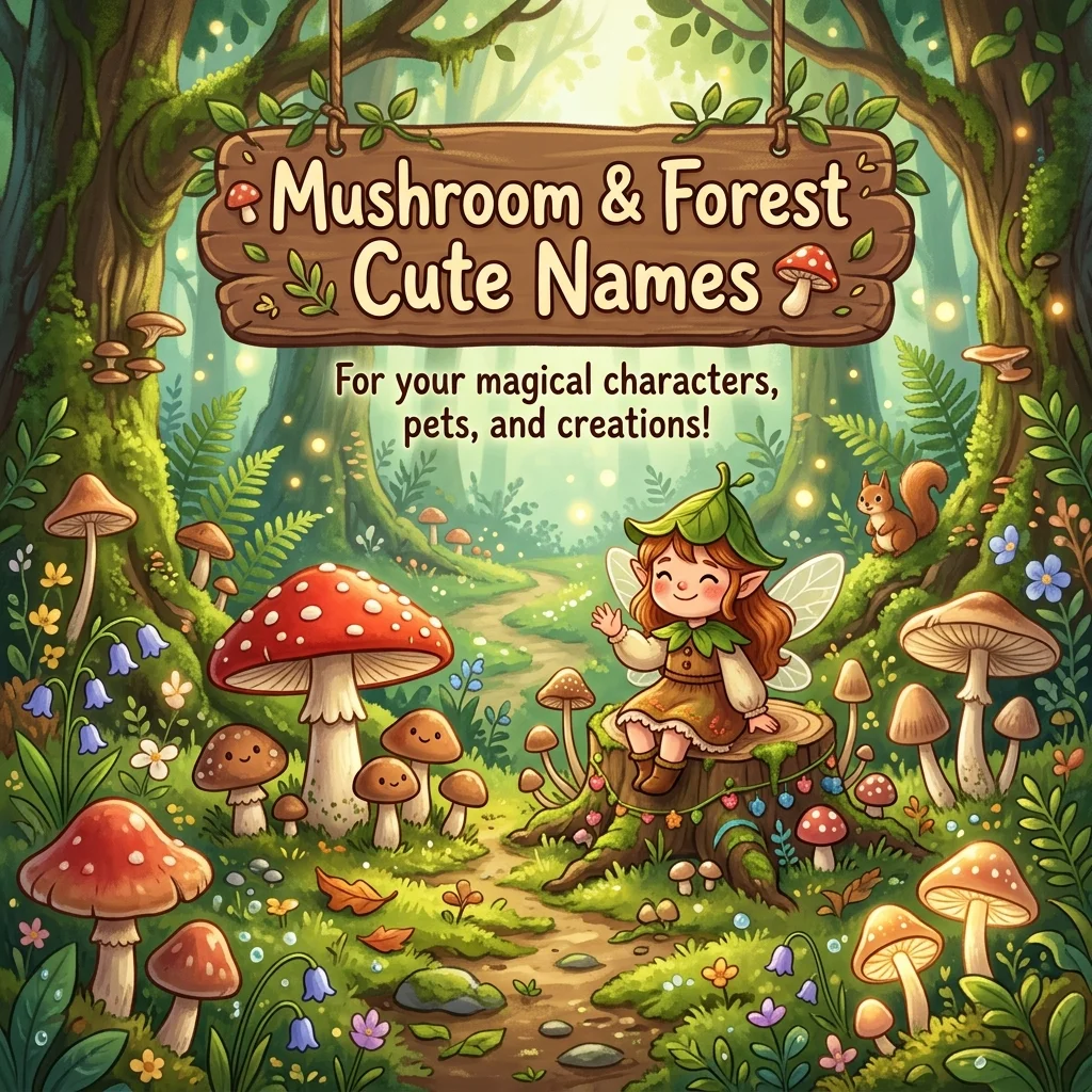 π Mushroom & Forest Cute Names