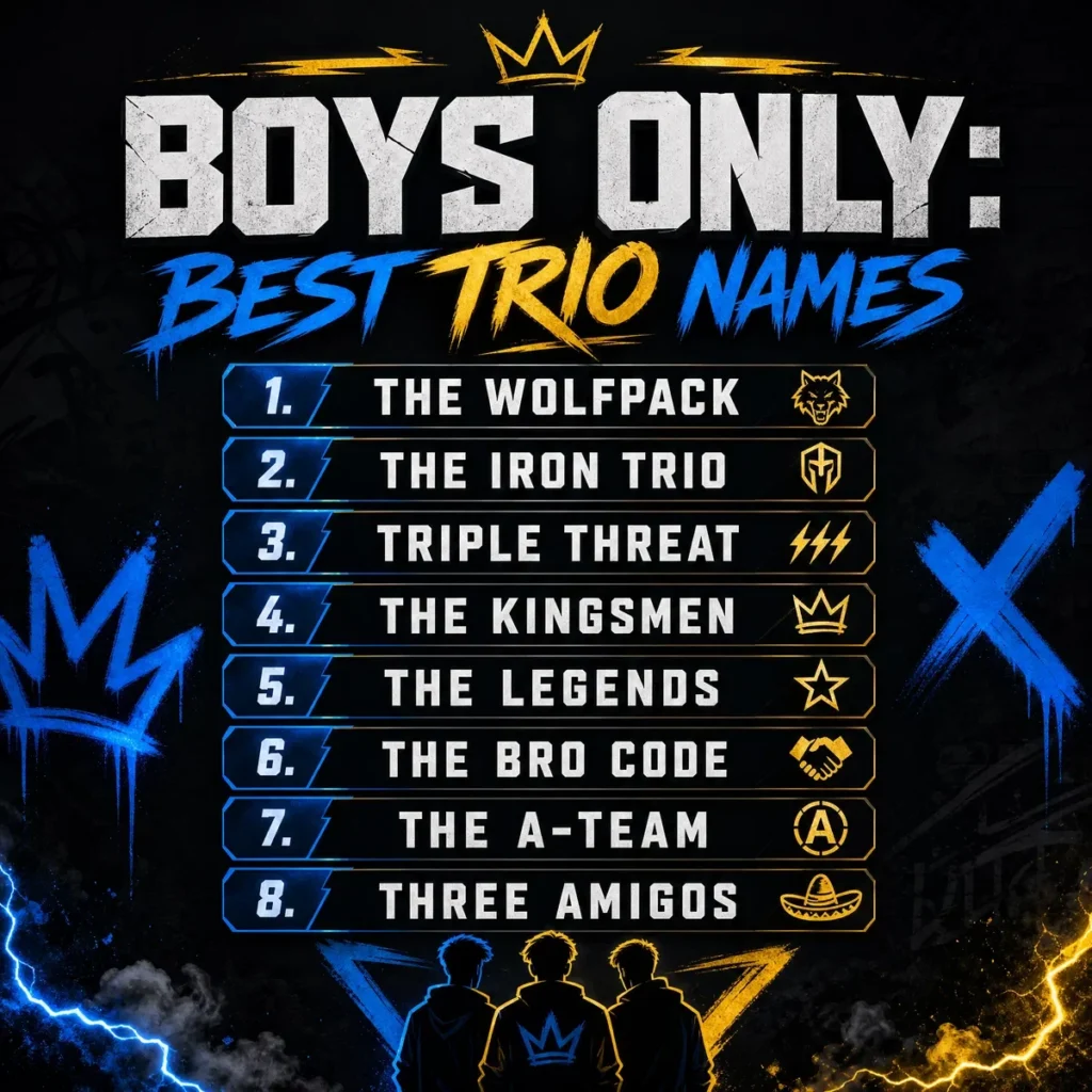 Boys Only Best Trio Names 👨‍🎤