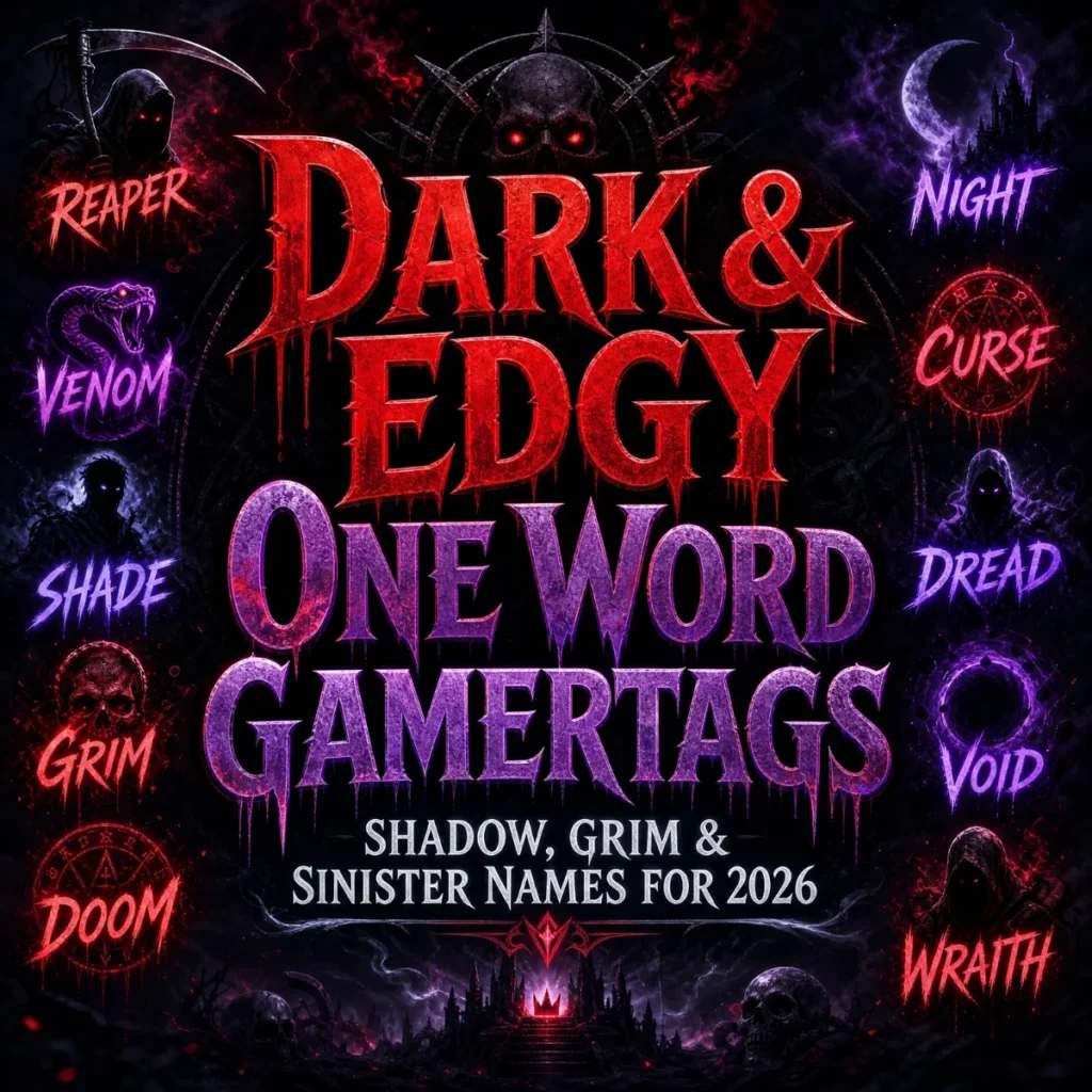 ๐ Dark & Edgy One Word Gamertags