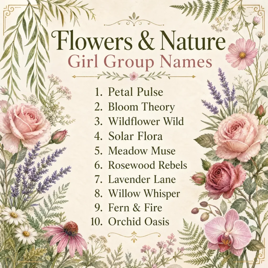Flowers & Nature Girl Group Names 🌸