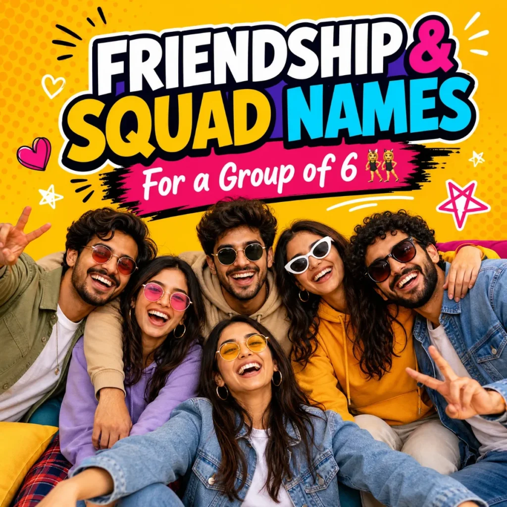 Friendship & Squad Names for a Group of 6 👯