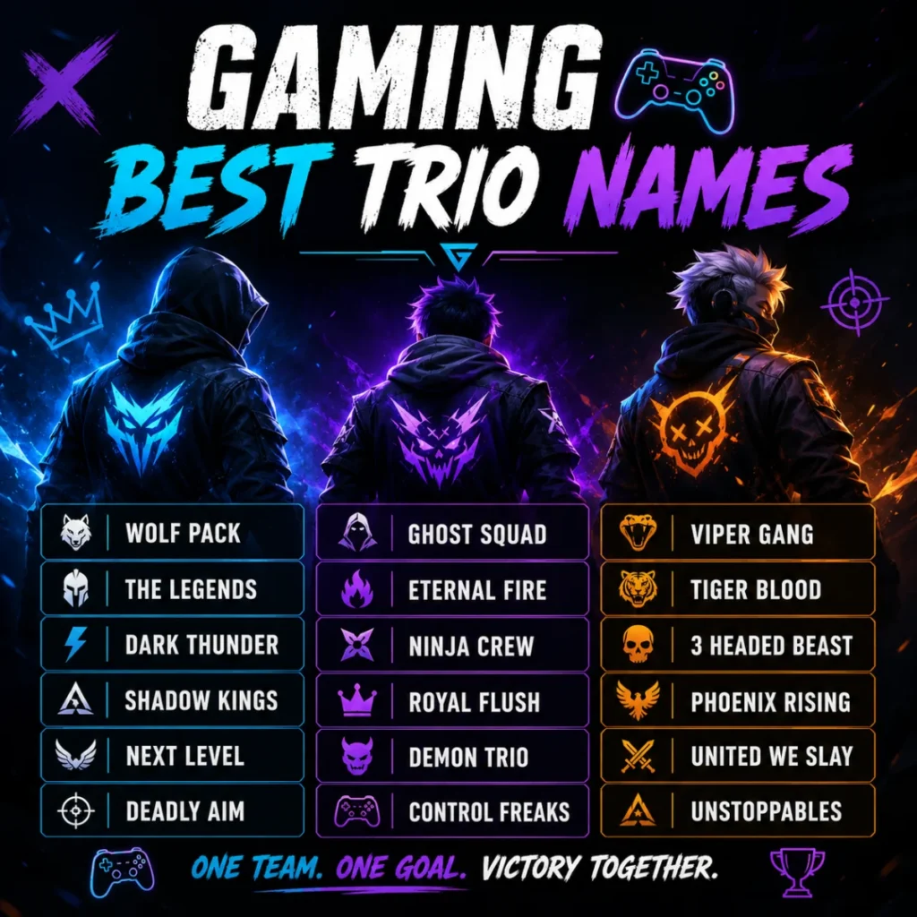 Gaming Best Trio Names 🎮