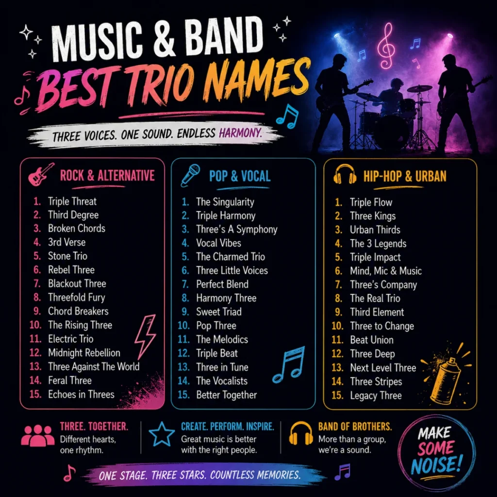 Music & Band Best Trio Names 🎵