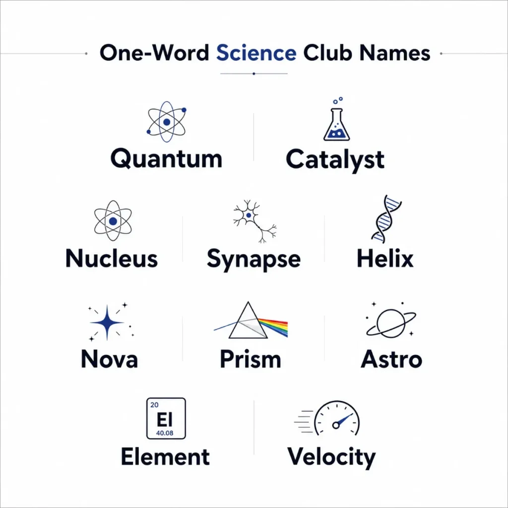 ๐ฏ One-Word Science Club Names