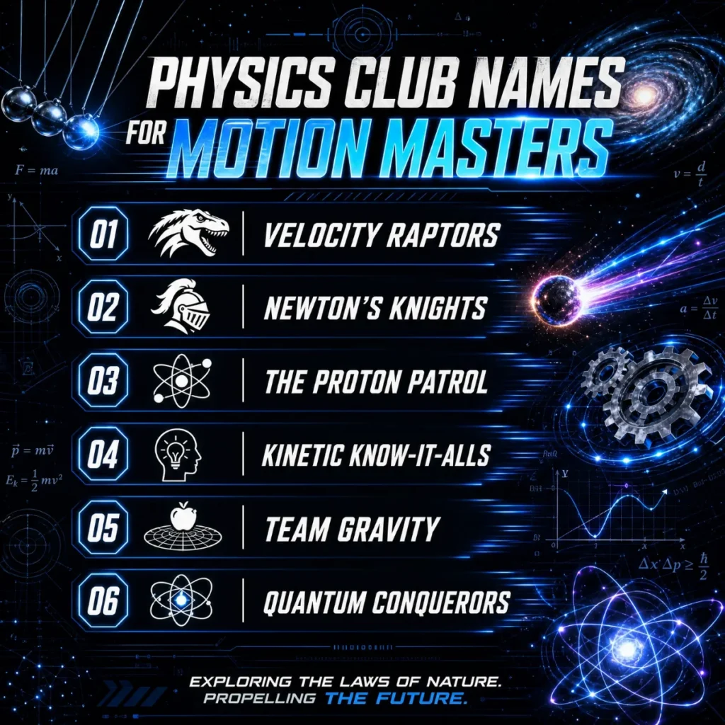 โ๏ธ Physics Club Names for Motion Masters