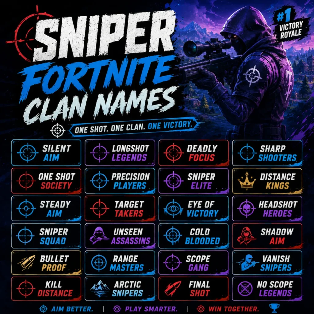 Sniper Fortnite Clan Names 🎯