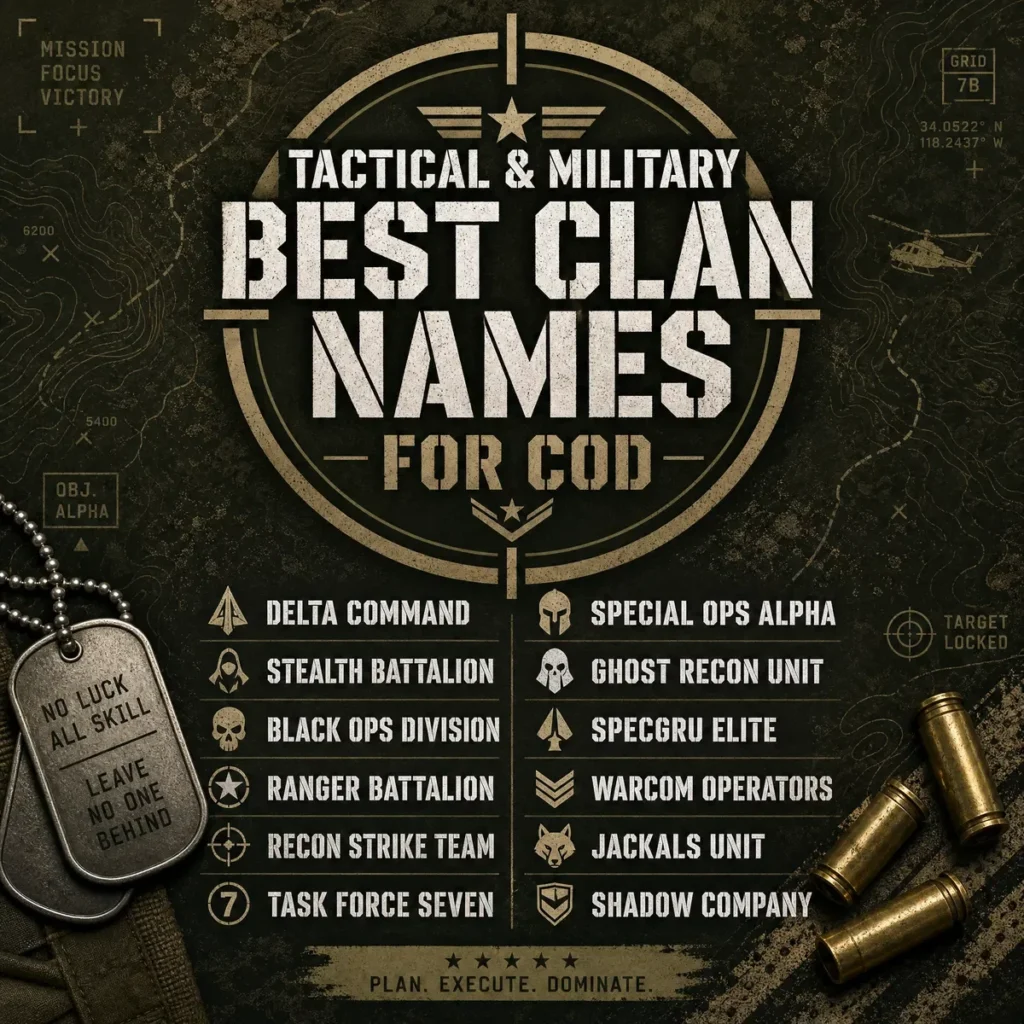 Tactical & Military Best Clan Names for COD ๐ฏ