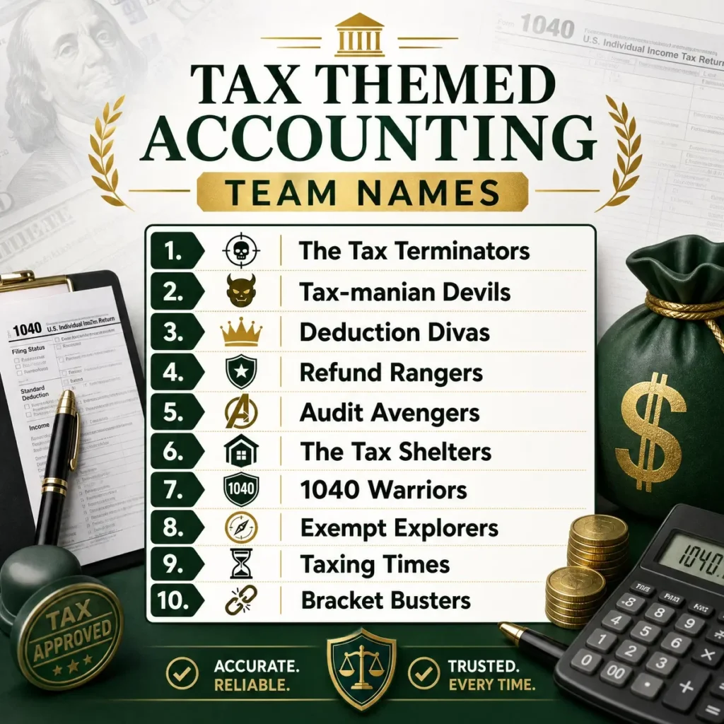 Tax Themed Accounting Team Names 💰