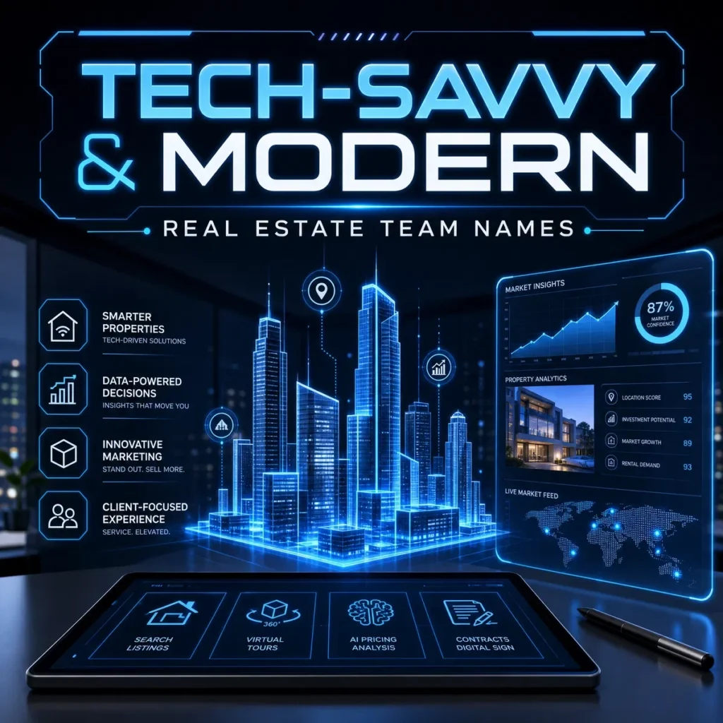 Tech-Savvy & Modern Real Estate Team Names ๐ป