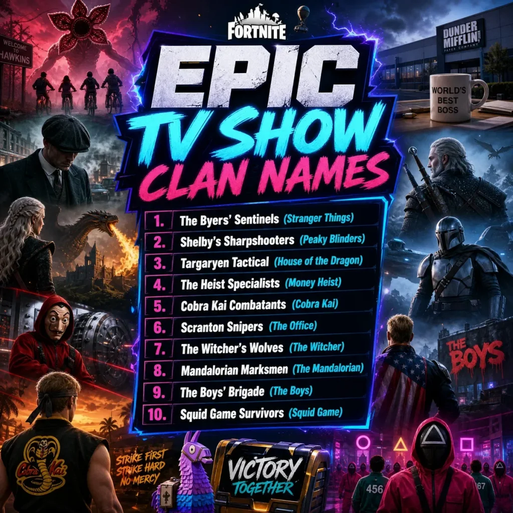 TV Show Inspired Fortnite Clan Names 📺
