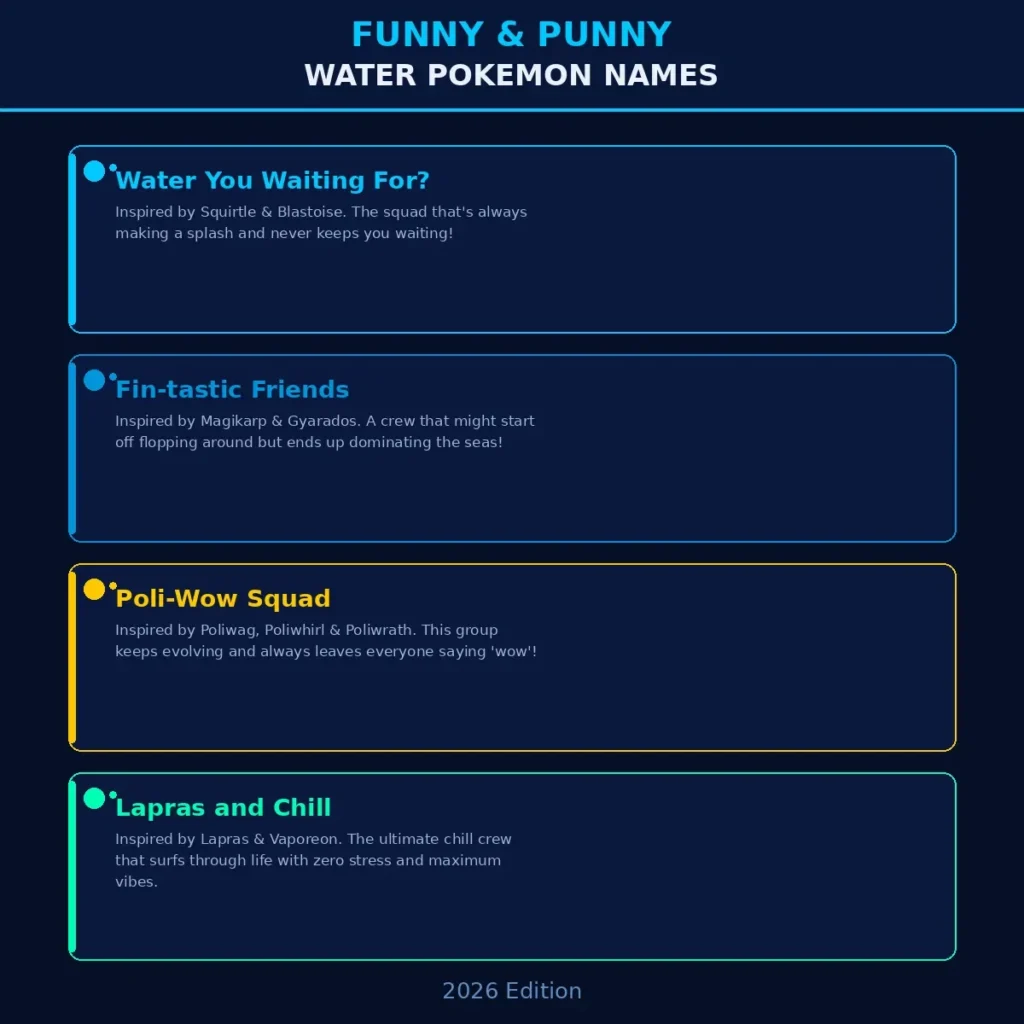 🃏 Funny & Punny Water Pokemon Names