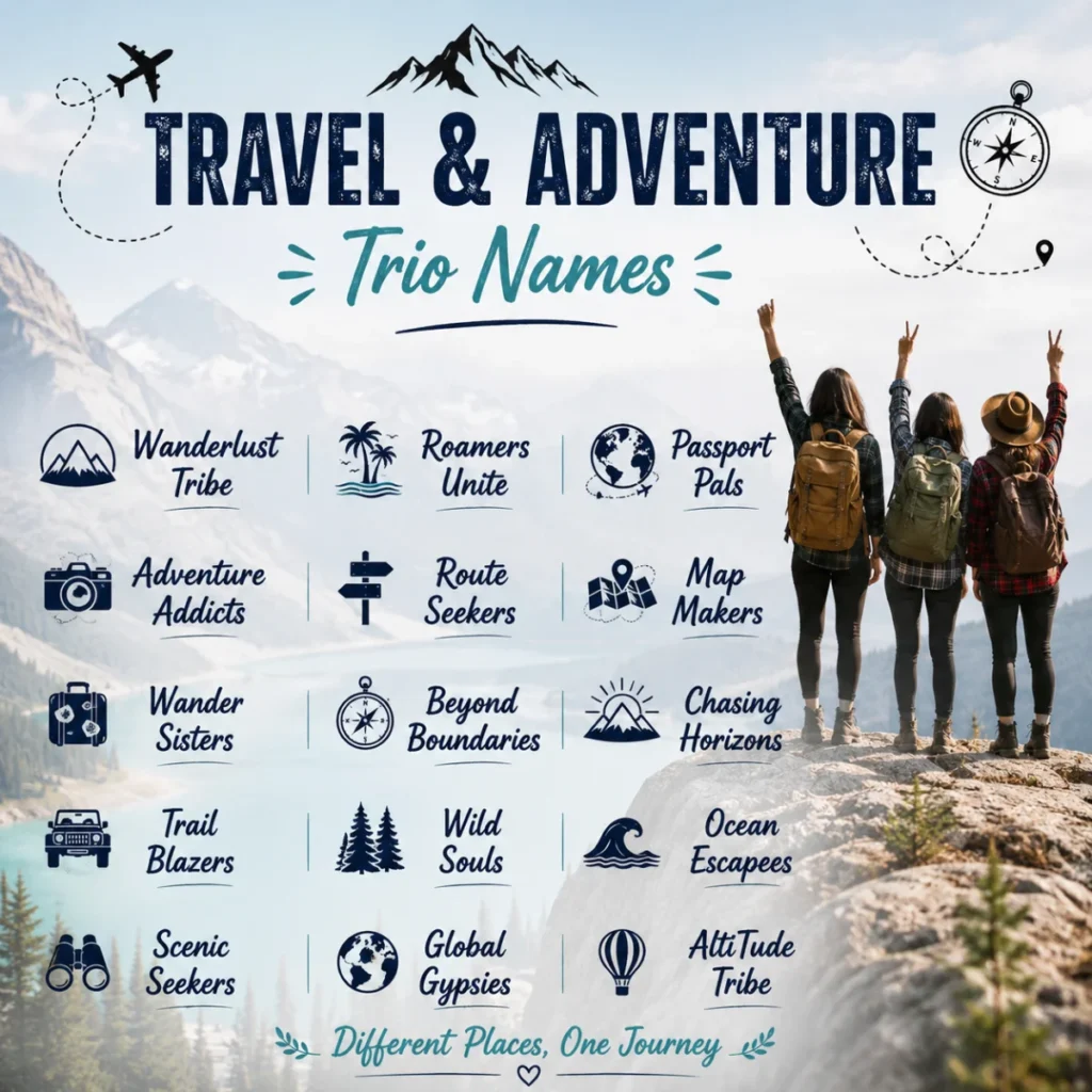 🌍 Travel & Adventure Trio Names