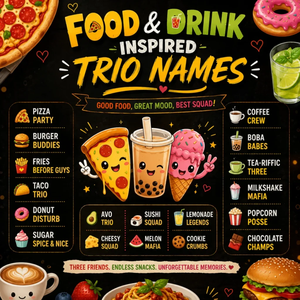 🍕 Food & Drink Inspired Trio Names