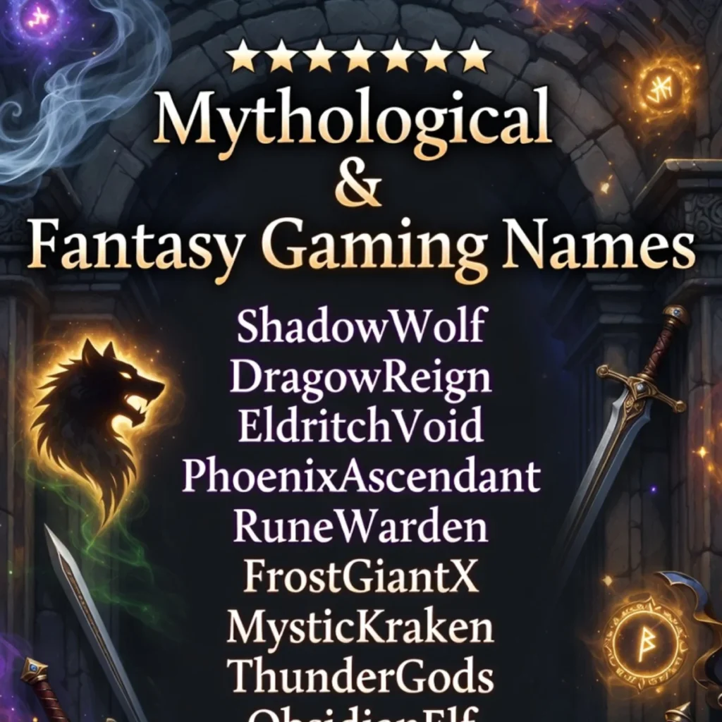 🐺 Mythological and Fantasy Gaming Names