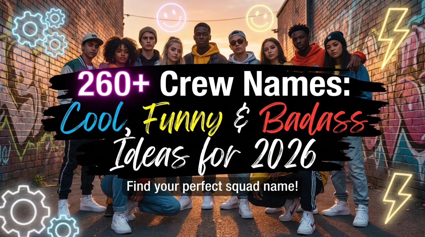 Name Designa 260+ Crew Names: Cool, Funny & Badass Ideas for 2026