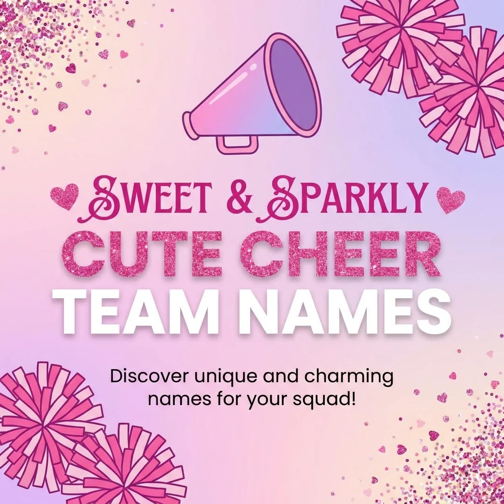Sweet and sparkly cute cheer team names with fun, cheerful, and creative ideas