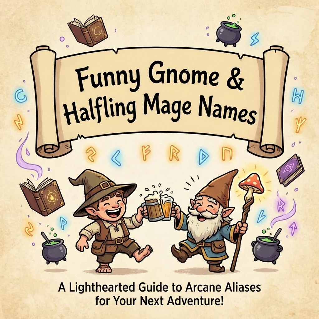 Funny gnome and halfling mage names with magical, whimsical, and fantasy-inspired character ideas