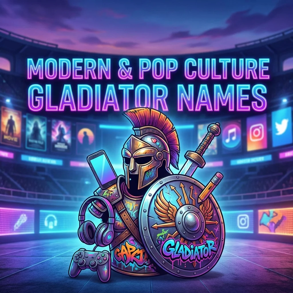 Modern and pop culture gladiator names inspired by movies, heroes, and iconic characters