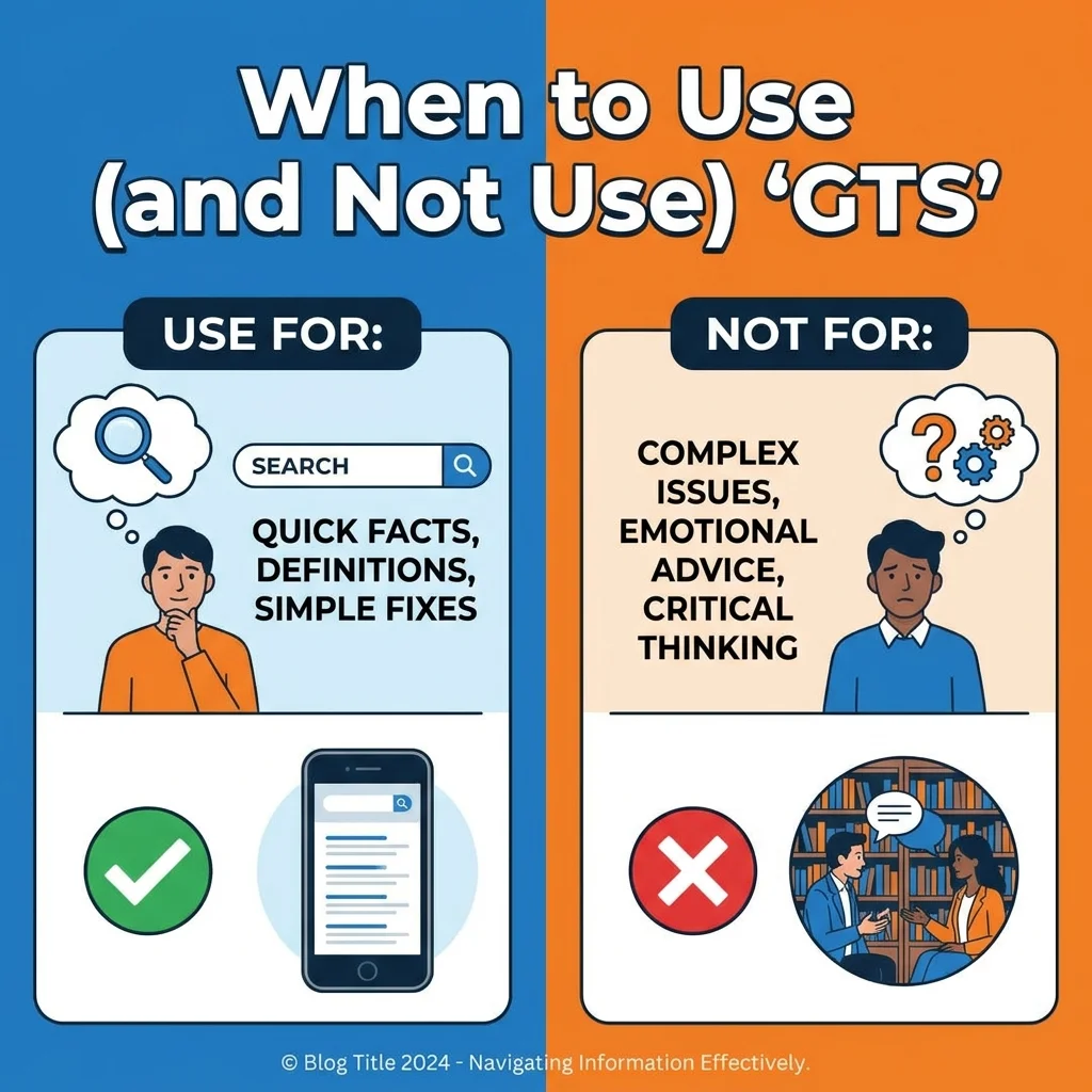 When to use and not use GTS in texting, messaging, and online conversations