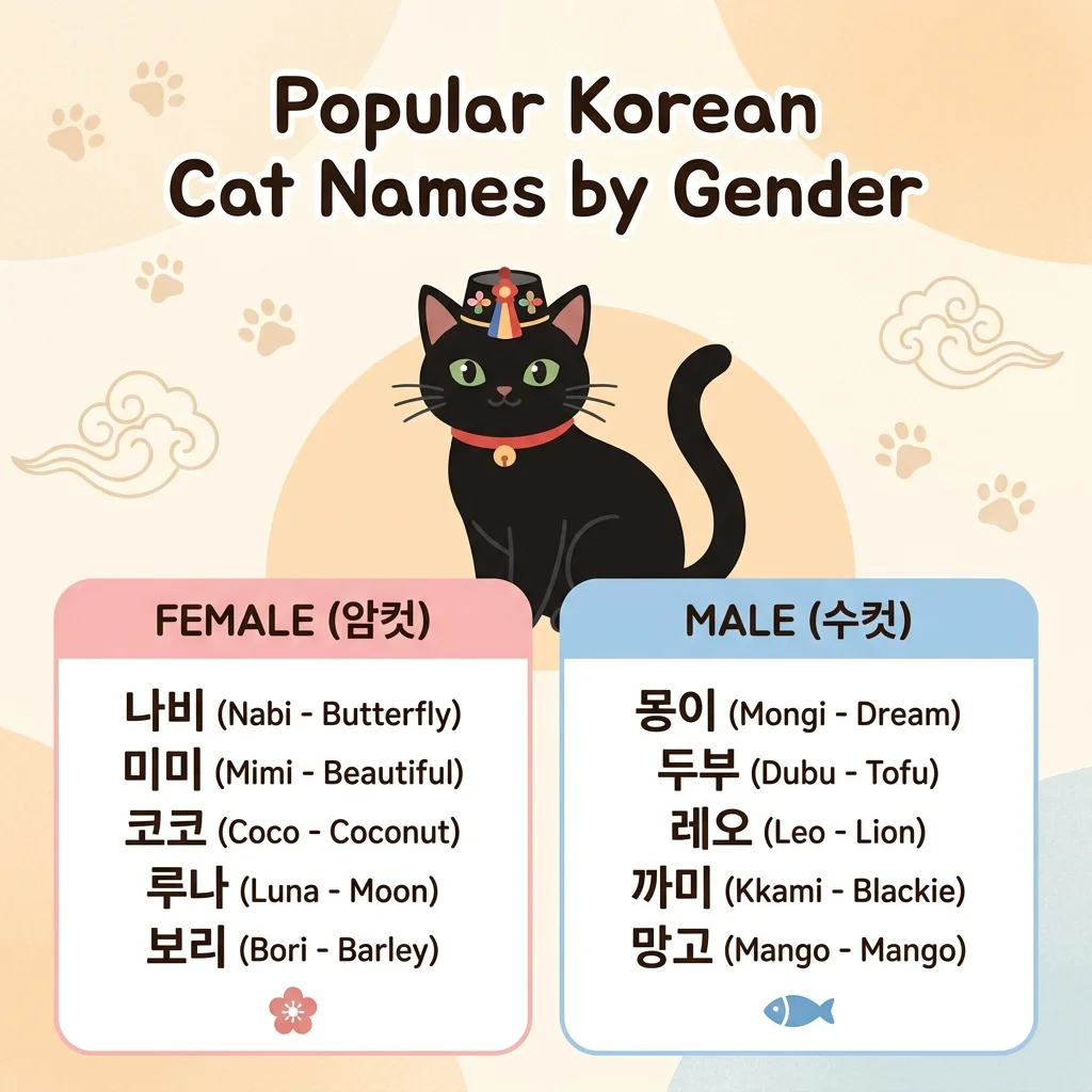 Popular Korean cat names by gender with cute and meaningful name ideas for male and female cats