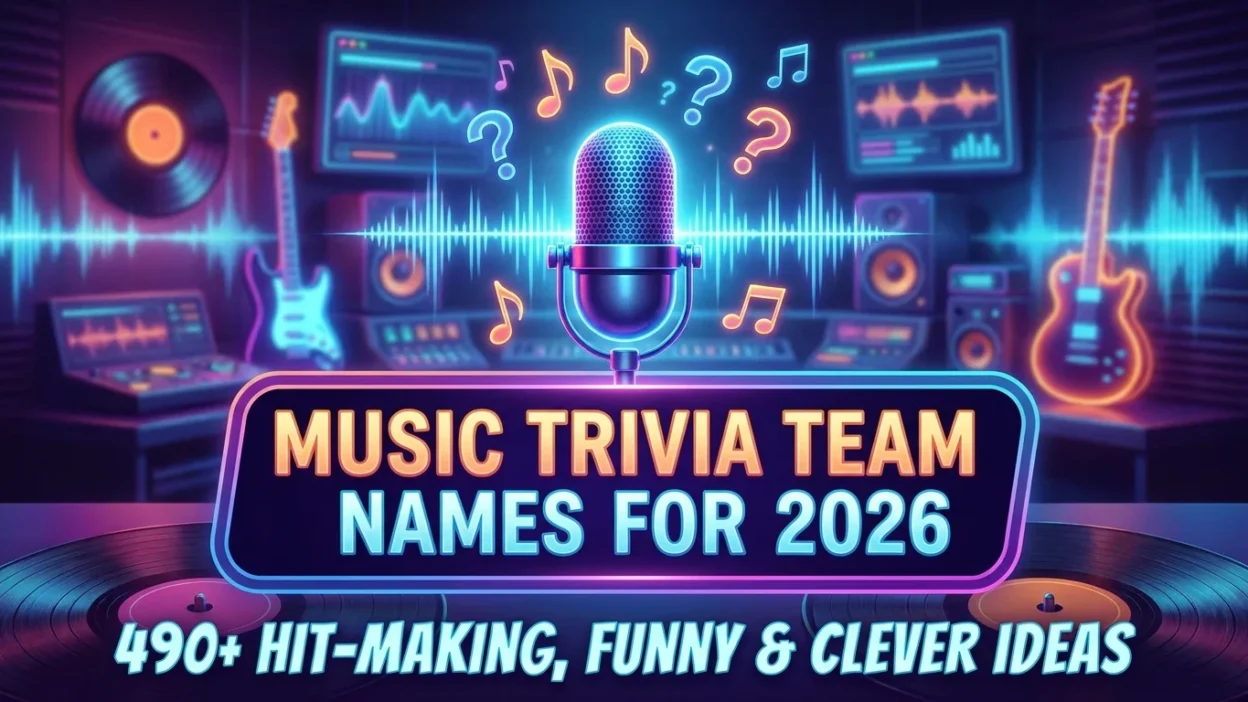 Music trivia team names for 2026 with funny, clever, and hit-making ideas for quiz teams