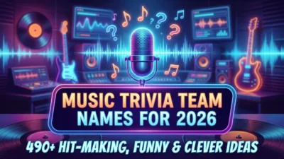 Music trivia team names for 2026 with funny, clever, and hit-making ideas for quiz teams